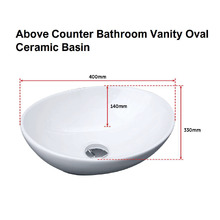 400mm White Oval Ceramic Basin